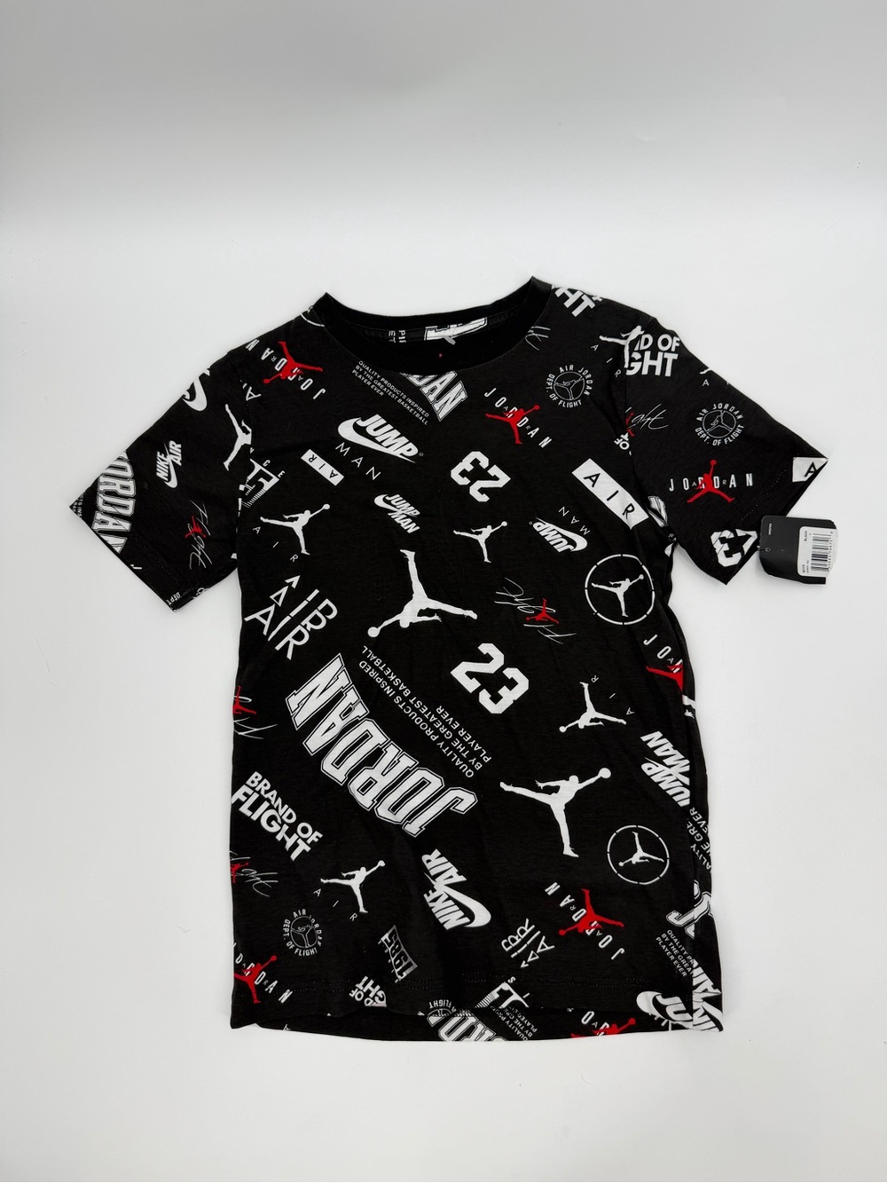 Jordan Black Short Sleeve Tee with White & Red Logos